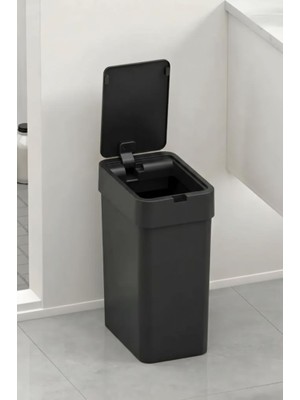 Geseus Sensörlü Çöp Kovası Otomatik Slim 9 Litre Plastik Siyah Yerli Üretim