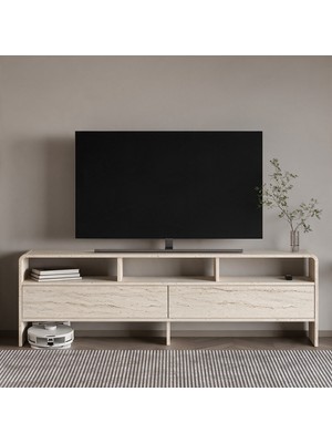 İnarch Dizayn Inarch Dizayn Onda 2 Kapaklı Tv Sehpası - 160 cm Modern Depolama Üniteli Tv Konsolu