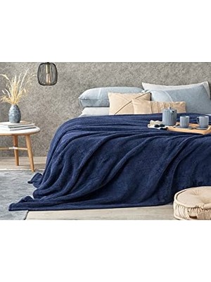 Mulberry Wellsoft Battaniye Televizyon Battaniyesi Peluş Polar Battaniye Tek Kişilik 170 * 230- Lacivert