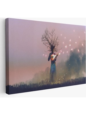 Tr Soyut Modern Sanat Dekoratif Kanvas Duvar Tablosu 70 x 100 Karışık HS-3593