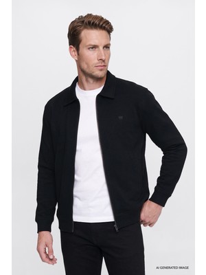Wrangler Erkek Pamuklu Relaxed Fit Dik Yaka Fermuarlı Selanik Örgü SWEATSHIRT-W2620068