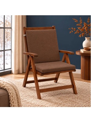 Patiyu Tek Parça Sırtlıklı Sandalye Minderi · 80 × 40 × 4 cm · Kahverengi · 80 × 40 × 4 cm