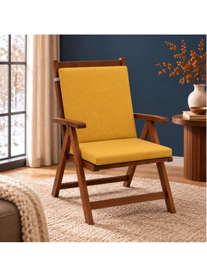 Patiyu Tek Parça Sırtlıklı Sandalye Minderi · 80 × 40 × 4 cm · Sarı · 80 × 40 × 4 cm
