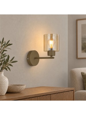 Apliqa Lima Eskitme Bal Camlı Duvar Lambası Yatak Odası-Yatak Başı-Banyo İçin Modern Aplik