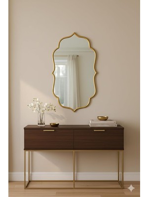 Tr 60X100 Asimetrik Ayna Ayna Dekoru/lüks Ayna Gold/banyo Aynası