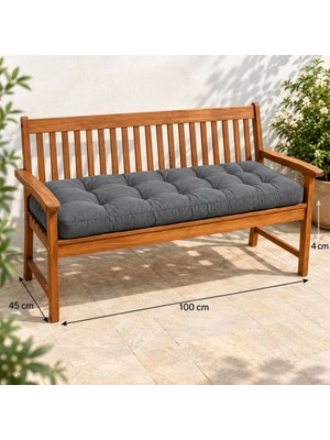 Patiyu Kapitone Bank Minderi · 100 × 45 × 4 cm · Gri