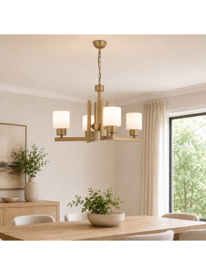 Apliqa Torqu 4 Lü Eskitme Boyalı Beyaz Camlı Modern Genç Odası Yatak Odası Salon Avize