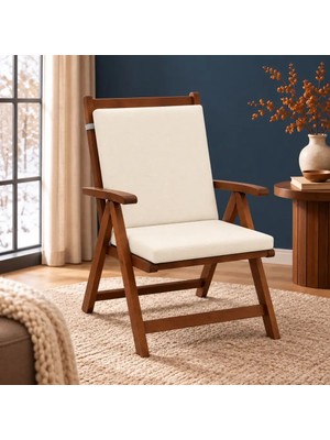 Patiyu Tek Parça Sırtlıklı Sandalye Minderi · 80 × 40 × 4 cm · Krem · 80 × 40 × 4 cm