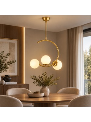 Apliqa Apliqa Ladre 3lü Beyaz Camlı Eskitme Boyalı Modern Salon Karidor Avize