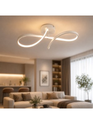Apliqa Vetto Beyaz 38 Watt Plafonyer 3 Renkli Ledli Modern Mutfak Banyo Led Salon Sarkıt Avize