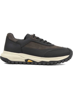 Celal Gültekin Erkek Antrasit Nubuk Siyah Deri Sneaker