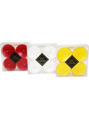 Gül Mum Gül Candle GL-210 Kokulu Mum Mix 4 Adet Yuvarlak Kristal Kapsül - 24'li Paket