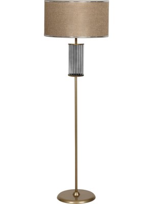 Tr Noa Siyah Kaplama Tripod Boyu Ayarlanabilir Metal Lambader - Krom Şeritli Kahve VNRNOAMTL1053