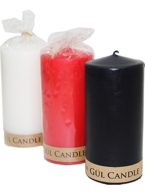 Gül Mum Gül Candle Silindir Mum 7X14 Büyük Renkli - 20'li Paket