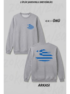 Zoka Wear Yunanistan Ön Arka Baskılı Bisiklet Yaka Sweatshirt