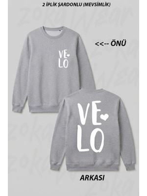 Zoka Wear Lo-Ve Baskili Sevgili Kombin Siyah Cift Tisort 2li Ön Arka Baskılı Bisiklet Yaka Sweatshirt