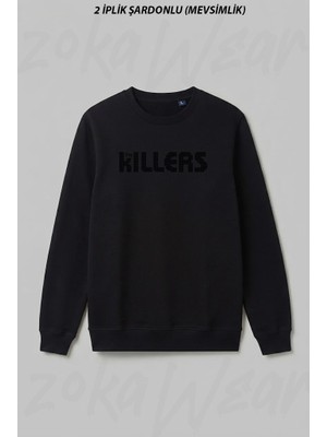 Zoka Wear The Killers Baskili Unisex Ön Baskılı Bisiklet Yaka Sweatshirt