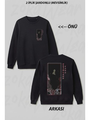 Zoka Wear Vinland Saga Thorfinn ve Thors Snorresson Ön Arka Baskılı Bisiklet Yaka Sweatshirt