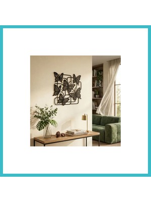 Defne Store Modern Kelebek Duvar Tablosu Mdf Lazer Kesim Çoklu Kelebek Figürlü Duvar Süsü Dekor Dfnbez