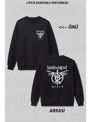 Zoka Wear Wrath Lamb Of God Ön Arka Baskılı Bisiklet Yaka Sweatshirt