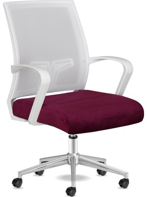 Tr Fashion Ergonomik Fileli Ofis & Çalışma Koltuğu Vişne Çürüğü Kumaş