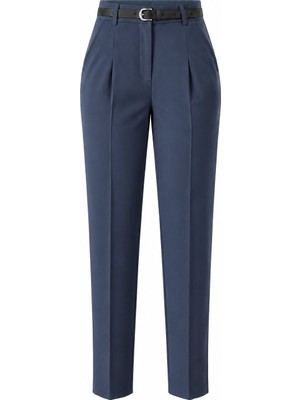 Laluvia Lacivert Kemerli Pantolon - 2Y3790