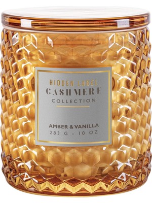 Tr Amber & Vanilya Kokulu Mum, Doğal Soya Mumu,% 100 Pamuk Kurşunsuz Fitil, Ev Kokulu Mumlar, 10OZ