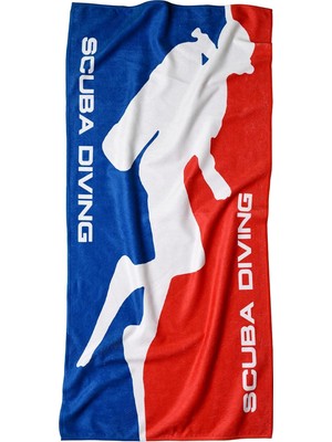 Tr Scuba Temalı Plaj Havlusu, Spor Havlusu, Mikrofiber Hızlı Kuruyan Plaj Havlusu 70X140CM