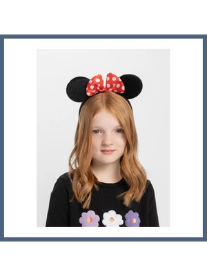 Bezos Kırmızı Fiyonklu Minnie Mouse Taç Fare Tacı Kafa Bandı BZS10