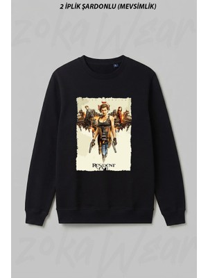 Zoka Wear Resident Evilbaski Ön Baskılı Bisiklet Yaka Sweatshirt