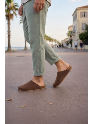 Melonika JY0556 Ravn Bağcıksız Hakiki Süet Deri Erkek Günlük Mantar Taban Loafer Klasik Ayakkabı Hdmt