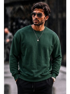 Damga Erkek Kalın Dokuma Kırmızı K.yeşil Sweatshirt
