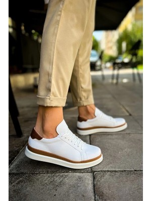 Melonika MN979 - Santoni Gbt Spor Erkek Ayakkabı Beyaz/taba Aym