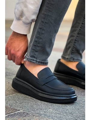 Melonika Robert - RS615 Siyah  Erkek Loafer Ayakkabı Sıyah St Aym
