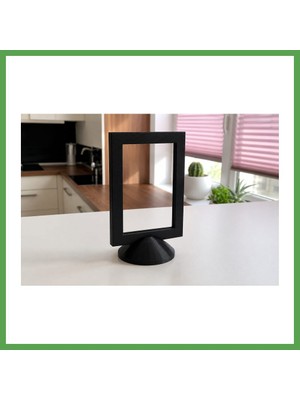 Bezos 3D Baskı Modern Fotoğraf Çerçevesi - Masaüstü ve Raf Üstü Dekoratif Resimlik-Siyah Mgc