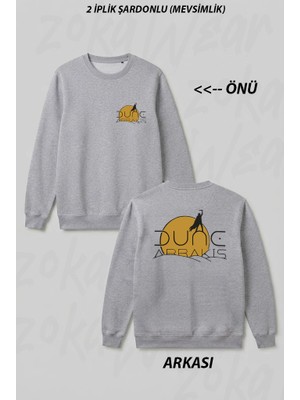 Zoka Wear Dune Arrakis Tasa Ön Arka Baskılı Bisiklet Yaka Sweatshirt