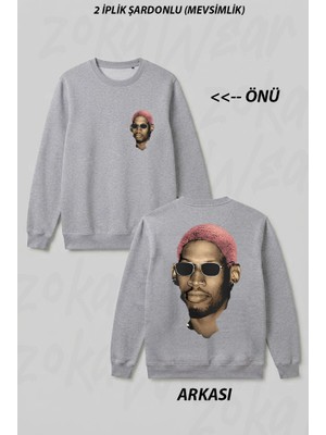 Zoka Wear Feel Like Rodman Dennis Ön Arka Baskılı Bisiklet Yaka Sweatshirt