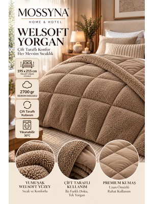 Mossyna Sıcacık Welsoft Yorgan – Çift Taraflı, Peluş Dokulu, 195X215 Ebat Yumuşacık Kış Konforu