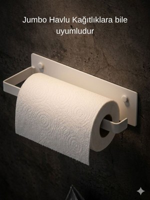 Elarque Yapışkanlı Metal Kağıt Havlu Peçetelik Demir Askılık Banyo Askısı
