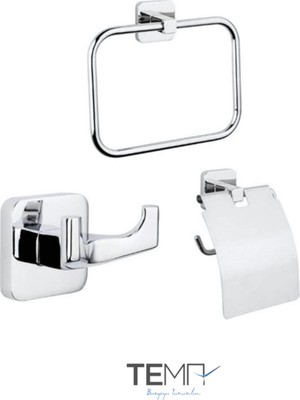 Elarque Kare 3 Lü Set Havluluk Askılık ve Tuvalet Kağıtlık