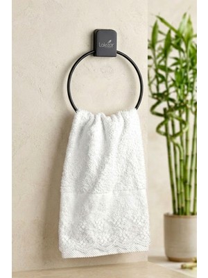 Elarque Siyah Metal Havluluk Halka Banyo Askısı