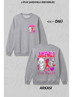 Zoka Wear Juice Wrld Lucid Dreams Rap Hiphop Ön Arka Baskılı Bisiklet Yaka Sweatshirt