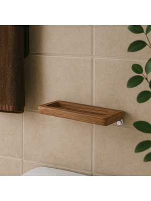 Elarque Duvar Tipi Havluluk – Doğal Teak Ahşap