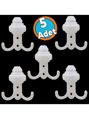 Elarque Beyaz Metal Duvar Askısı Elbise Askılığı (5 Adet)