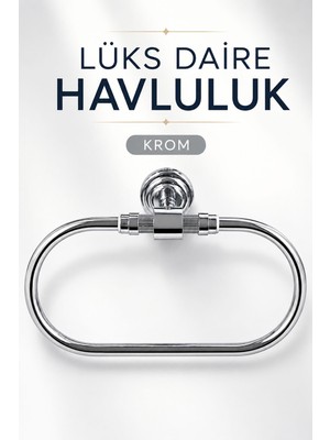 Elarque Krom Banyo Havlu Askısı Yuvarlak Duvar Tipi Vidalı Havluluk