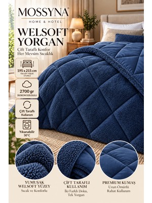 Mossyna Sıcacık Welsoft Yorgan – Çift Taraflı, Peluş Dokulu, 195X215 Ebat Yumuşacık Kış Konforu
