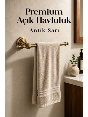 Elarque Antik Sarı Renk Metal Açık Havluluk Banyo Lavabo Wc Havluluk