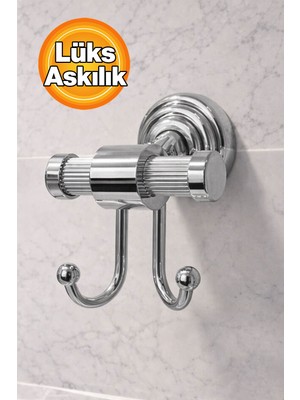 Elarque Gümüş Ikili Vidalı Duvar Tipi Banyo Havlu Askısı Paslanmaz
