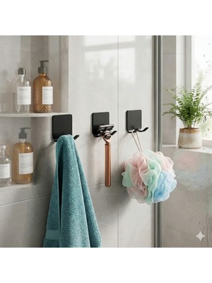 Elarque 3 Adet %100 Paslanmaz Permatik Tutucu Banyo Askılık Lif Askısı