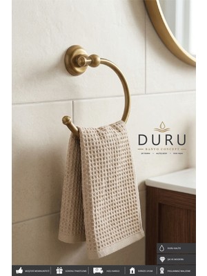 Elarque Banyo Halka Havluluk Havlu Askılığı Lüks Antik Eskitme Prinç